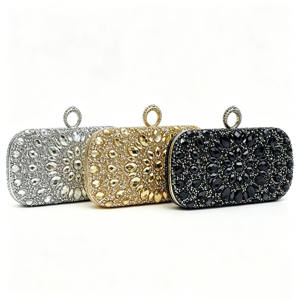 Women Bags On Sale - 풀 다이아몬드 이브닝 백 럭셔리 라인스톤