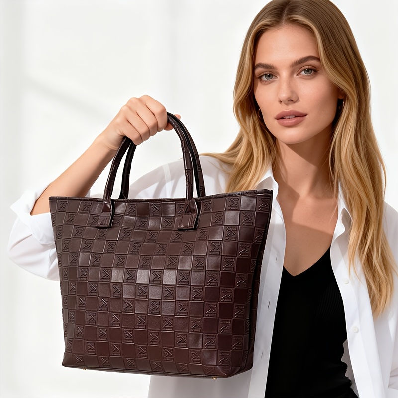 Women Bags On Sale - 라이트 럭셔리 딥 브라운 퀼트 패턴