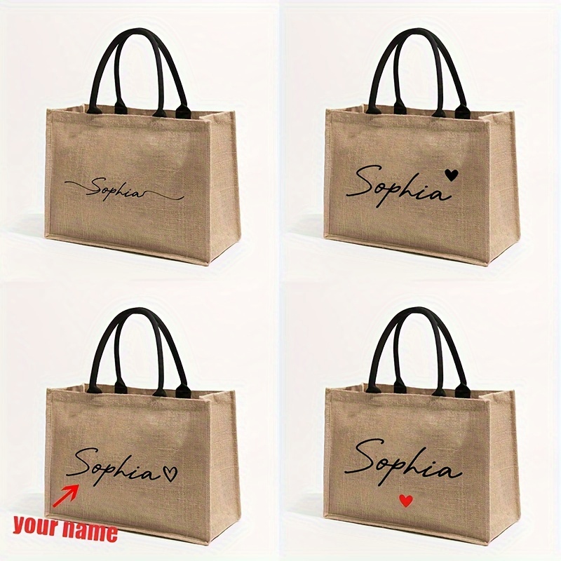 Women Bags Name - 맞춤 이름 패턴 쇼핑백, 여성용 개인