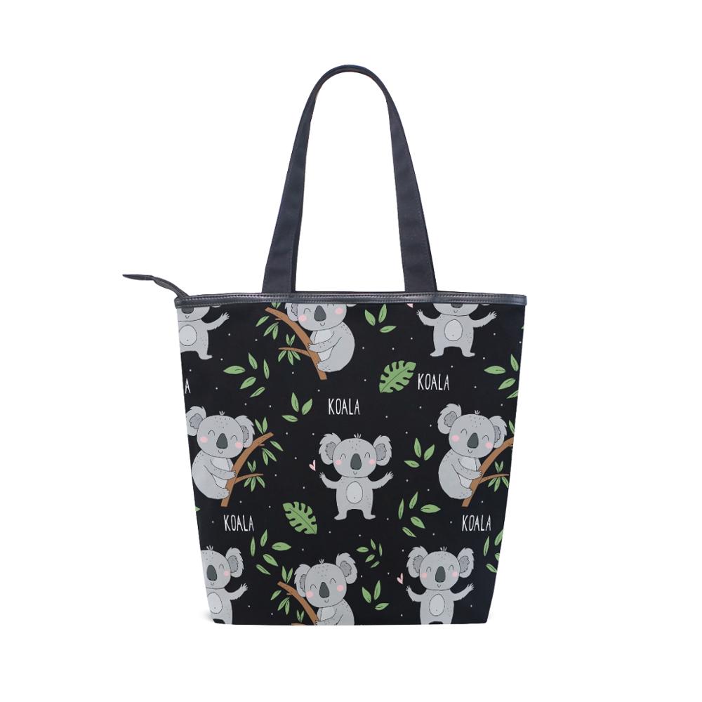 Women Bags For College - 코알라 캔버스 가방 대용량 대학 예술