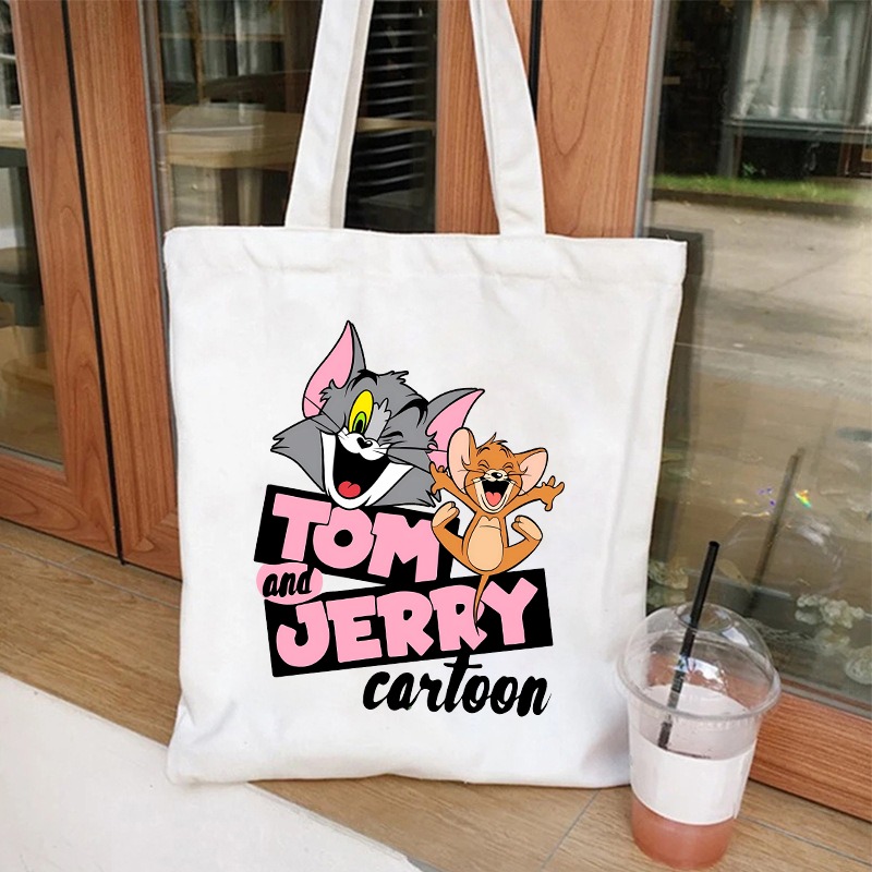 Women'S Xl Bags - 톰과 제리 귀여운 캔버스 가방 여성