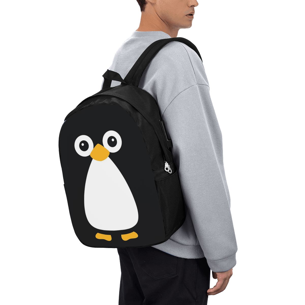 Women Bags For College - 귀여운 벡터 펭귄 배낭 여행 노트북