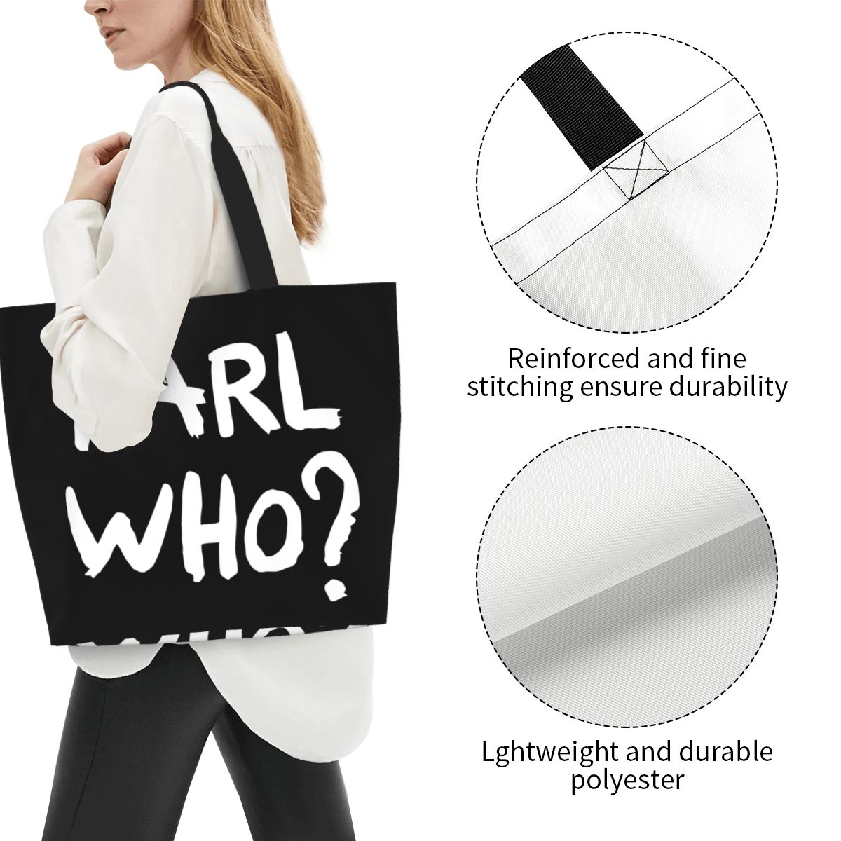 사용자 정의 Kawaii Karl Who 슬로건 쇼핑  - Women'S Karl Bags 리뷰 및 가격