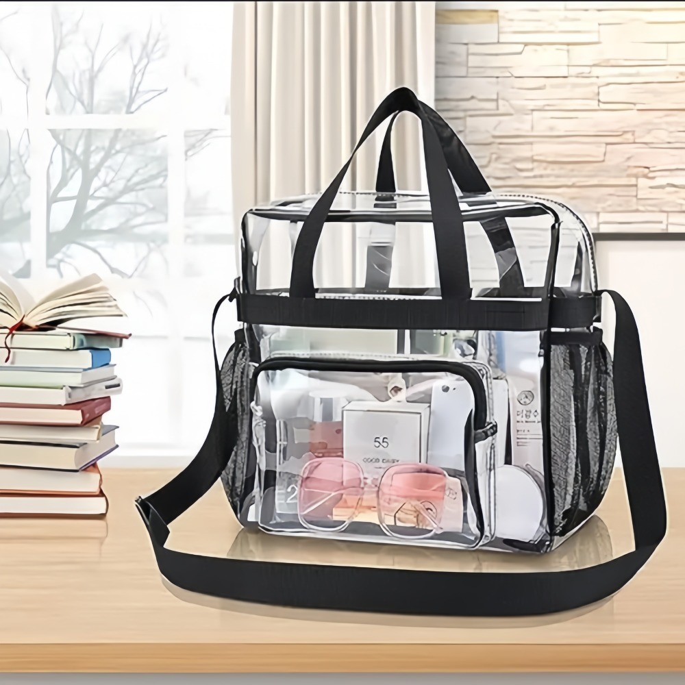 투명 토트백, 튼튼한 플라스틱 소재, 지퍼 포켓 포함, - Women'S Bags Cross Body 리뷰 및 가격