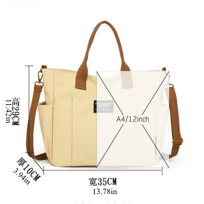 여성용 대형 캔버스 토트백, 미니멀리스트 워크백 - 넓 - Women'S Bags Cross Body 리뷰 및 가격