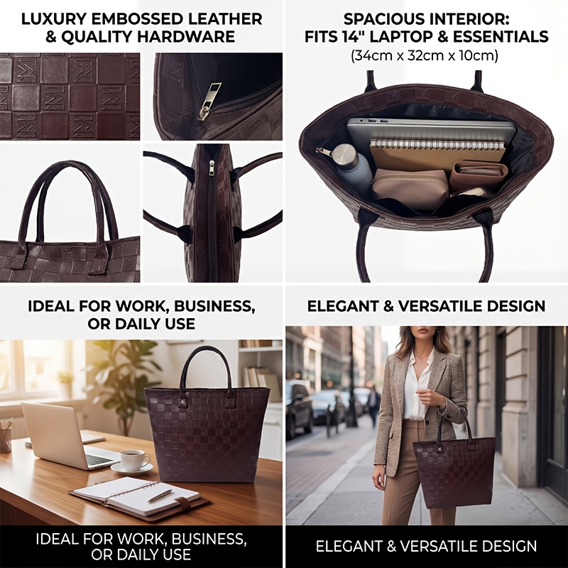 라이트 럭셔리 딥 브라운 퀼트 패턴 여성용 토트백, 대 - Women Bags On Sale 리뷰 및 가격
