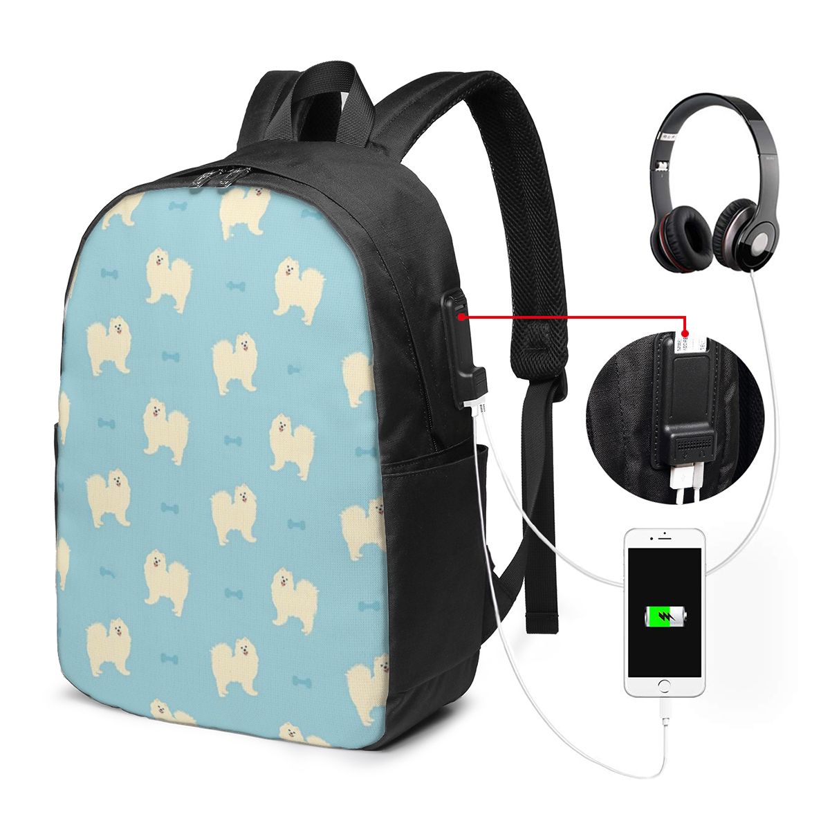 Samoyed Dog 배낭 여행 노트북 가방 컴퓨터 대 - Women Bags For College 리뷰 및 가격