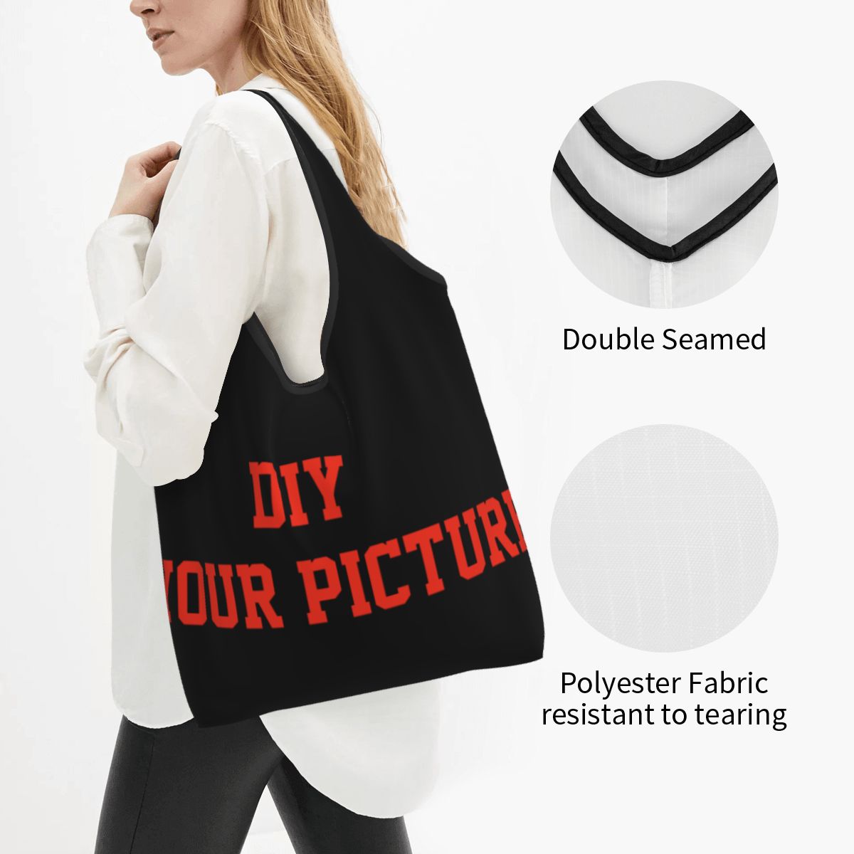 재사용 가능한 DIY 그림 쇼핑백, 식료품 접이식 맞춤 - Women Bags Pictures 리뷰 및 가격