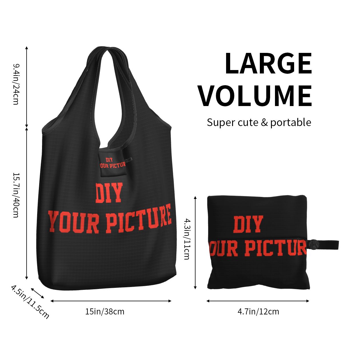 재사용 가능한 DIY 그림 쇼핑백, 식료품 접이식 맞춤 - Women Bags Pictures 리뷰 및 가격