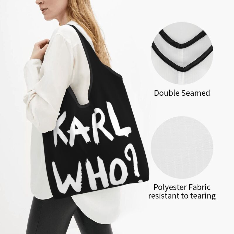 칼 후 슬로건 식료품 쇼핑백 여성용 휴대용 쇼퍼 숄더  - Women'S Karl Bags 리뷰 및 가격