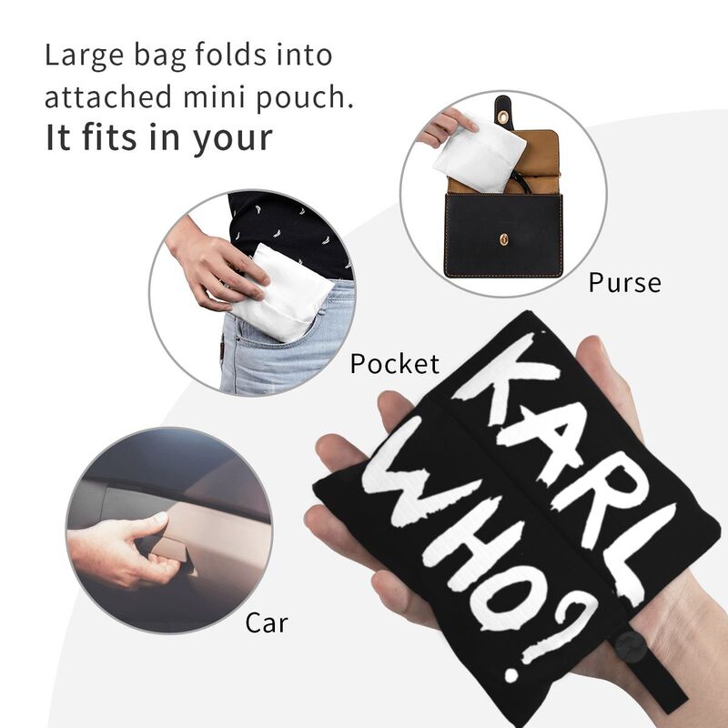 칼 후 슬로건 식료품 쇼핑백 여성용 휴대용 쇼퍼 숄더  - Women'S Karl Bags 리뷰 및 가격