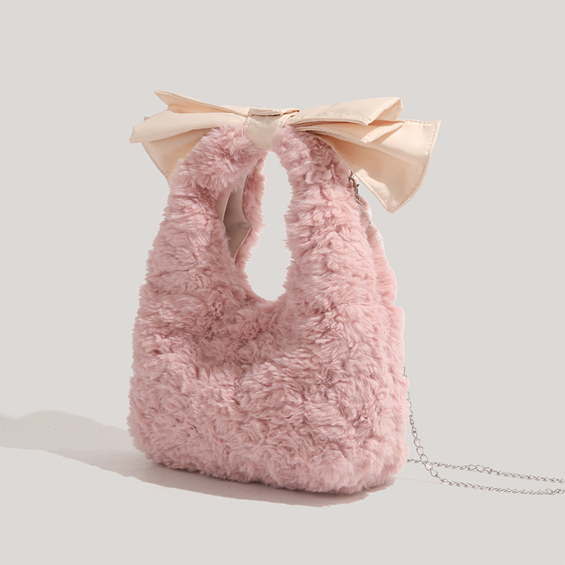 플러시 보우 핸드백 2026 가을 겨울 신상품 부드럽고 - Women Bags Wholesale 리뷰 및 가격