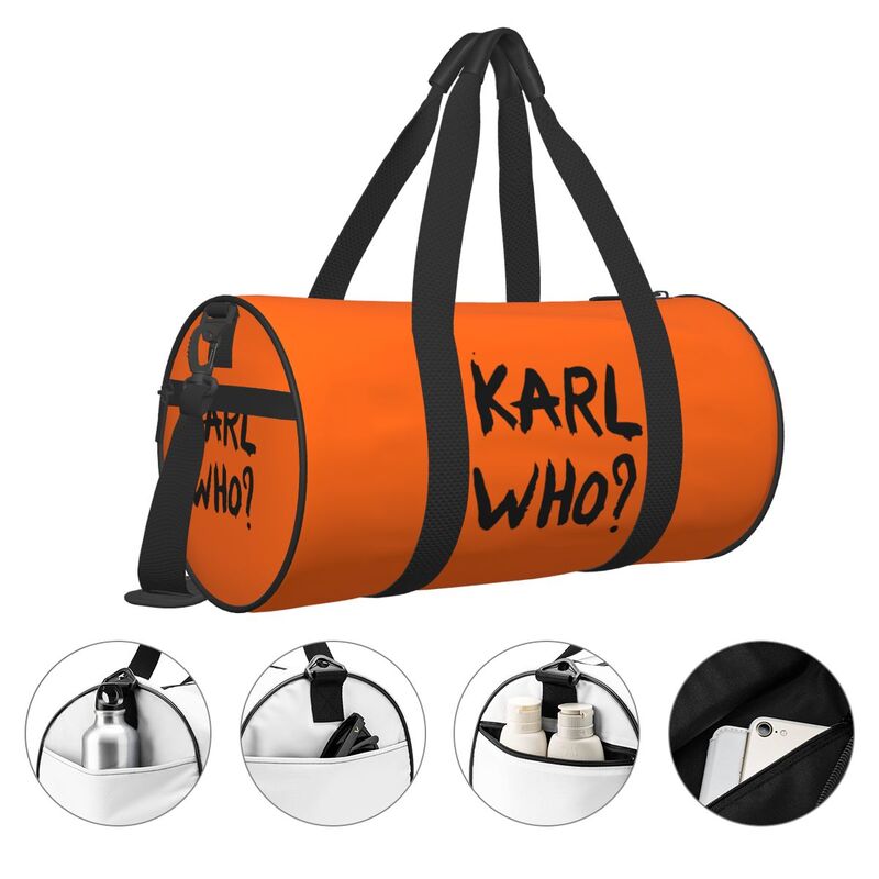 칼 후 슬로건 프린트 라운드 여행용 더플백 휴대용 방수 - Women'S Karl Bags 리뷰 및 가격