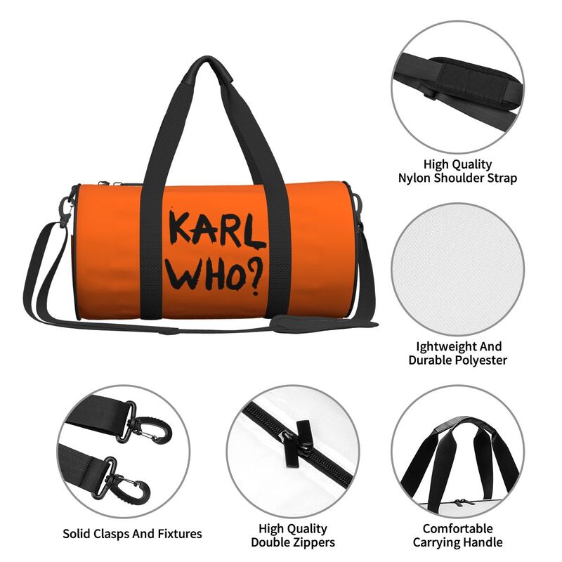 칼 후 슬로건 프린트 라운드 여행용 더플백 휴대용 방수 - Women'S Karl Bags 리뷰 및 가격