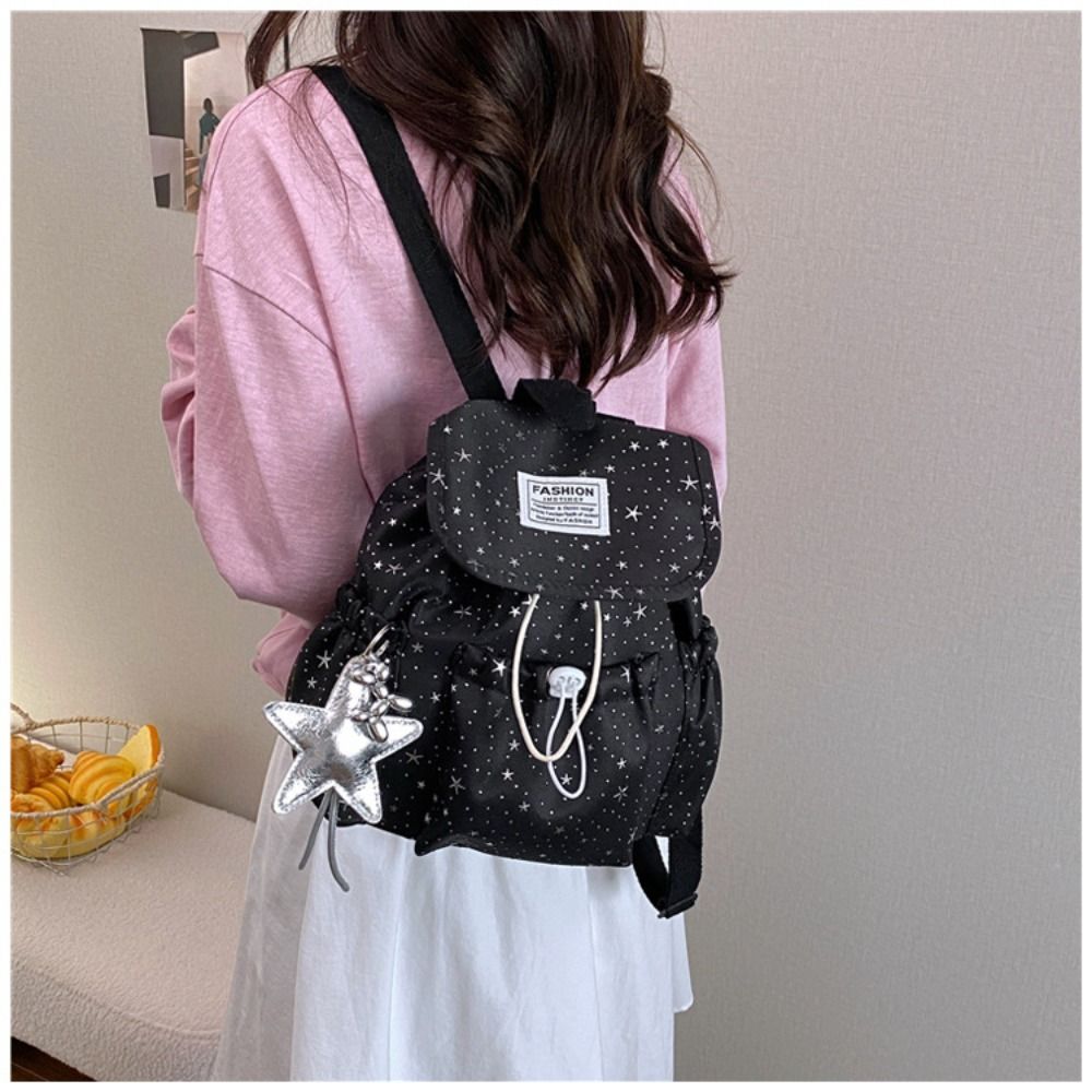 경량 스타 프린트 드로스트링 백팩 프린트된 대학 스타일 - Women Bags For College 리뷰 및 가격