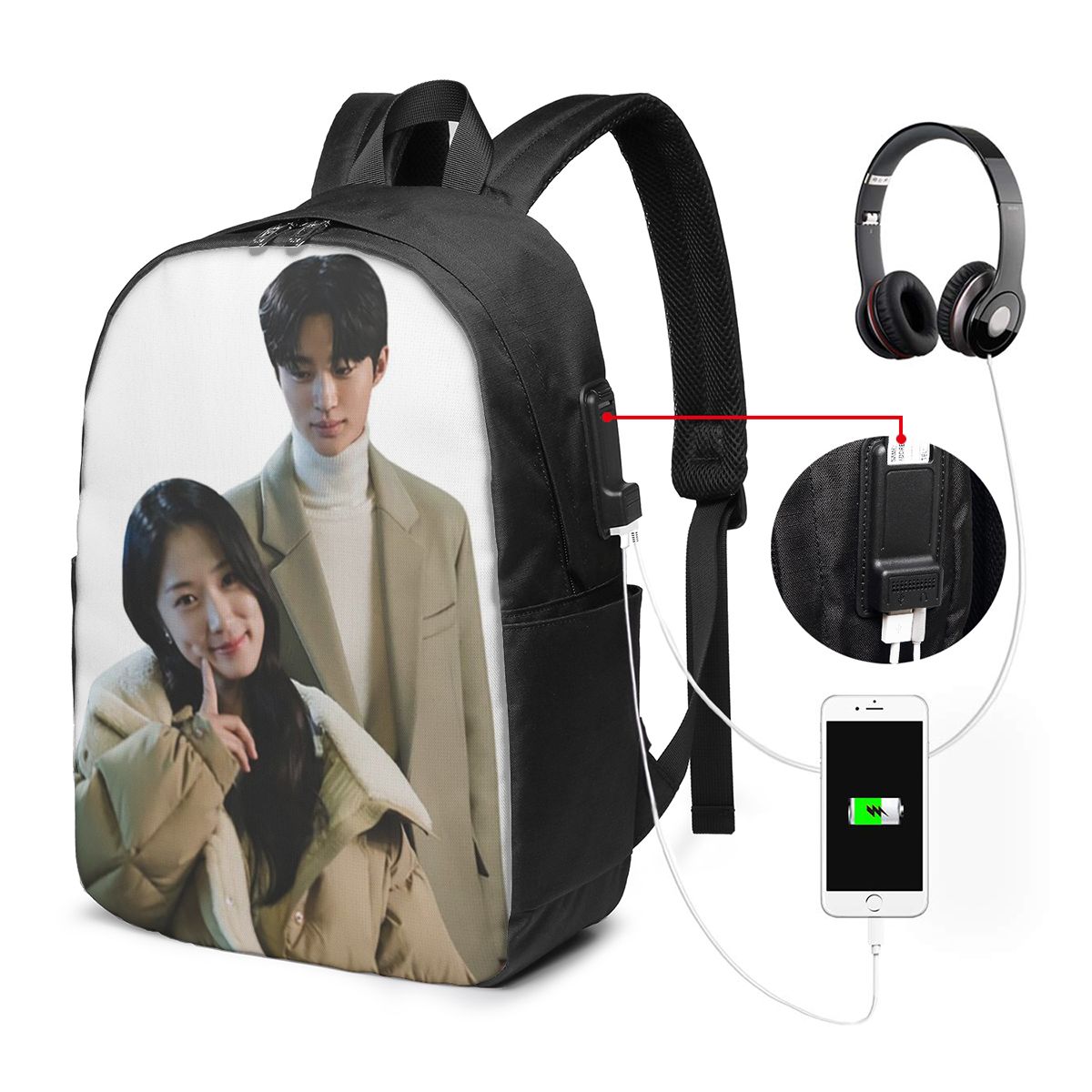 Lovely Runner Kdrama Fanart 배낭 - Women Bags College 리뷰 및 가격