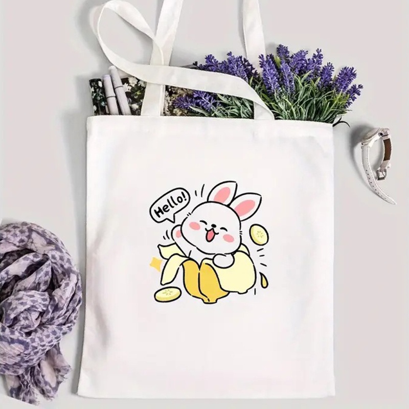귀여운 팬더 프린트 캔버스 토트백 카와이 동물 친환경  - Women Bags For College 리뷰 및 가격