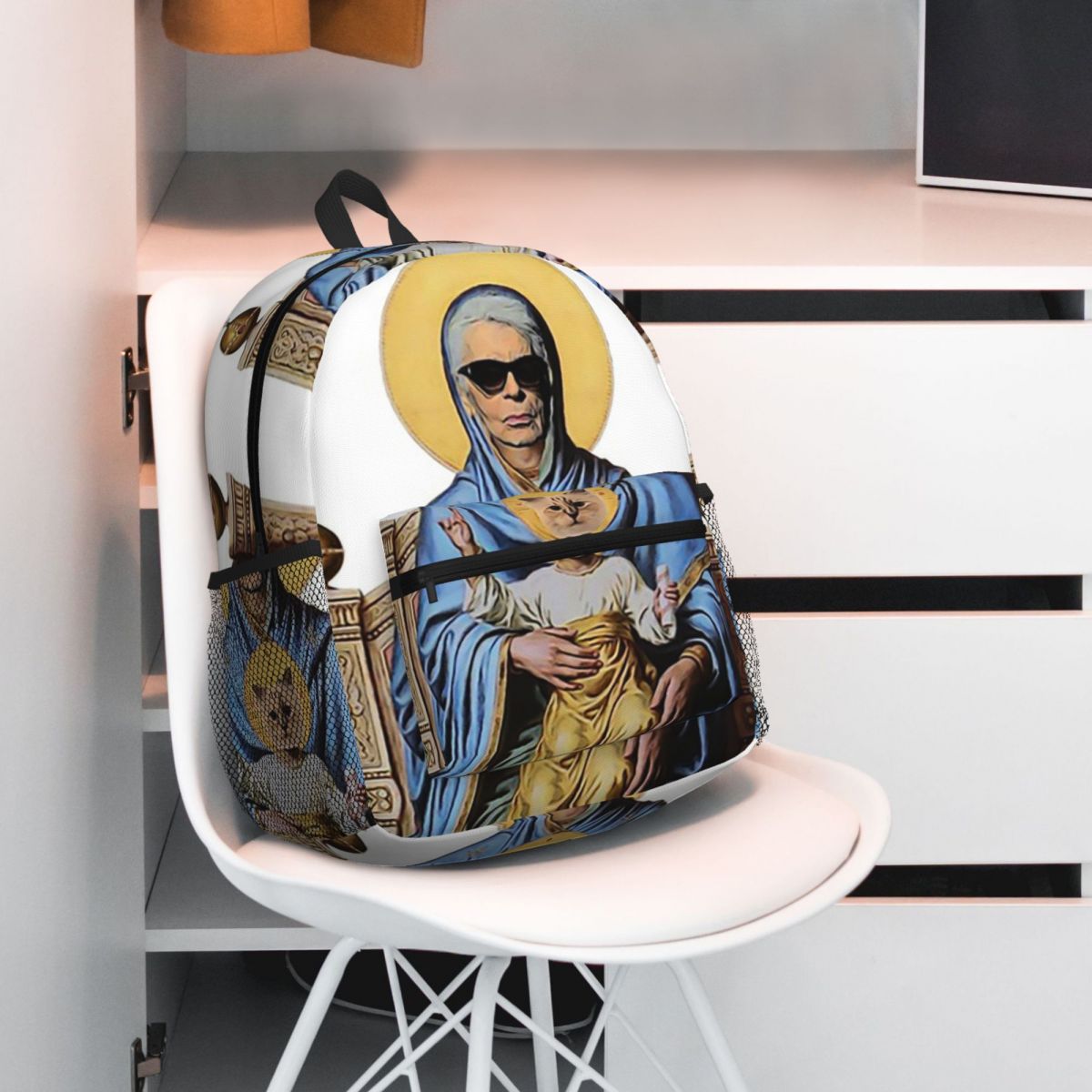 Karl Who 패션 프린트 안경을 쓴 고양이 배낭 데 - Women'S Karl Bags 리뷰 및 가격